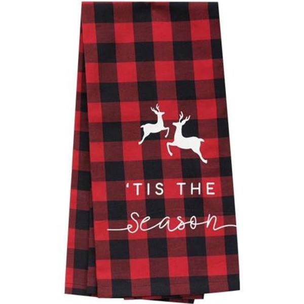 Red Buffalo Check Tis The Season Towel G13894 By CWI Gifts