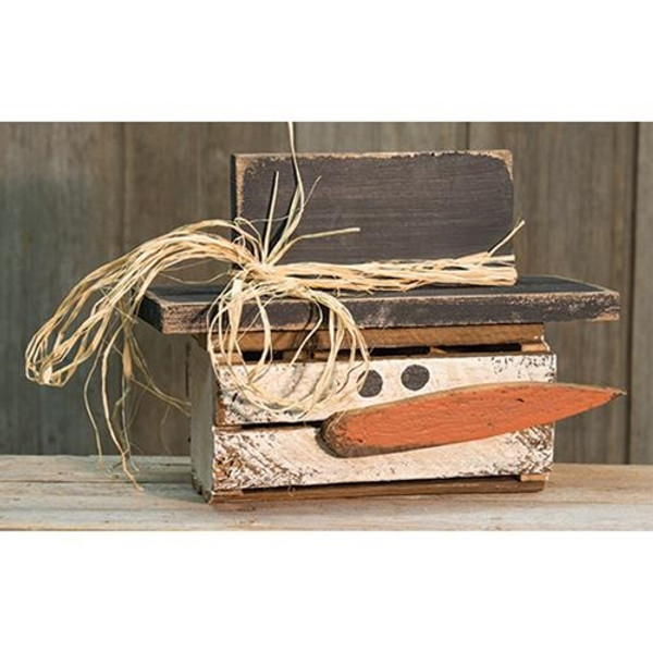 Lath Horizontal Crate Snowman G17423 By CWI Gifts