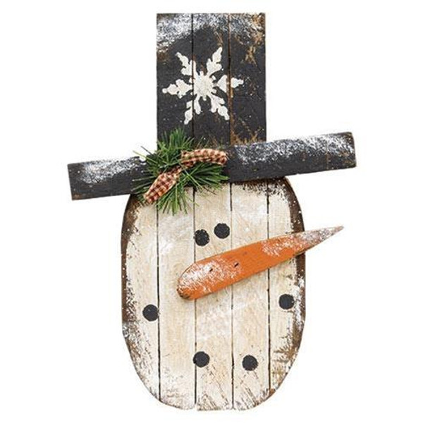 Hanging Snowflake Lath Snowman Head 16" G19406 By CWI Gifts