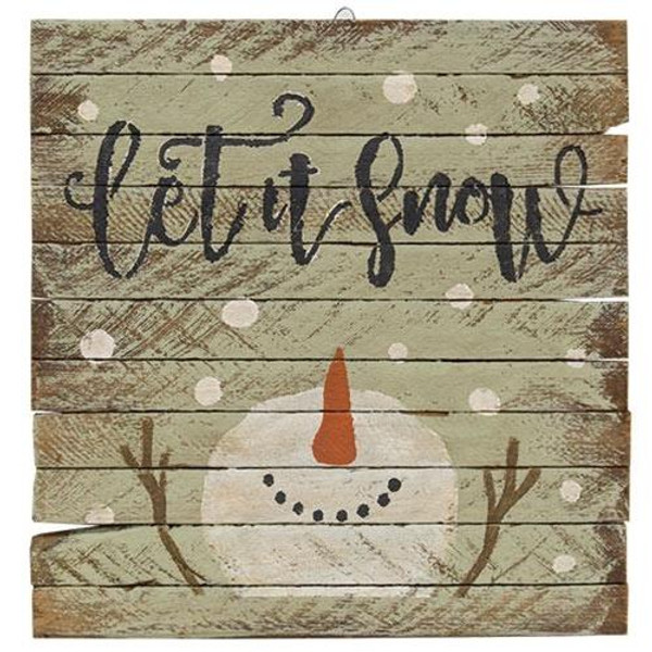 Let It Snow Square Lath Sign 16" G19416 By CWI Gifts