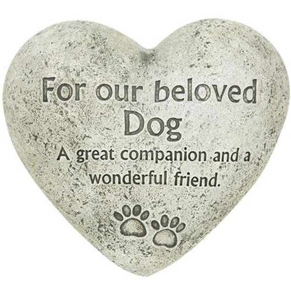 Beloved Dog Cement Heart Memorial G2112200 By CWI Gifts