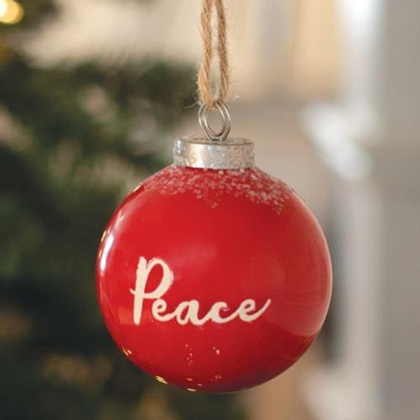 Red Ceramic Ornament "Peace" G25010 By CWI Gifts