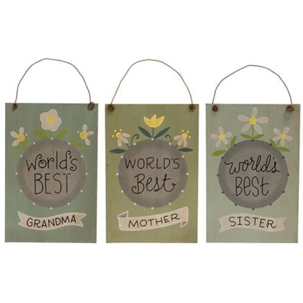 World'S Best Mother Ornament Asst. (Pack Of 3) G34258 By CWI Gifts