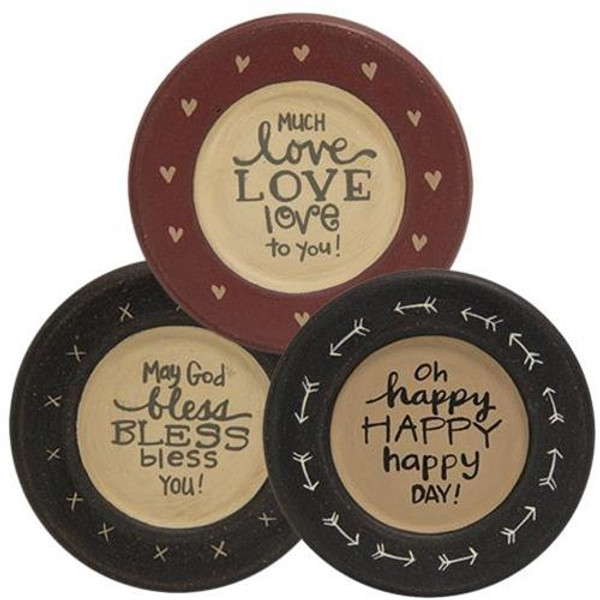 Happy Happy Day Plate 3 Asstd. G34502 By CWI Gifts