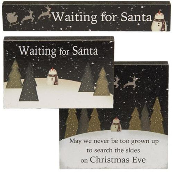 3/Set Waiting For Santa Blocks G34529 By CWI Gifts