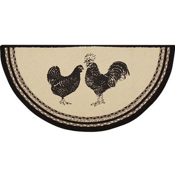 Sawyer Mill Charcoal Poultry Jute Half Rug G38044 By CWI Gifts