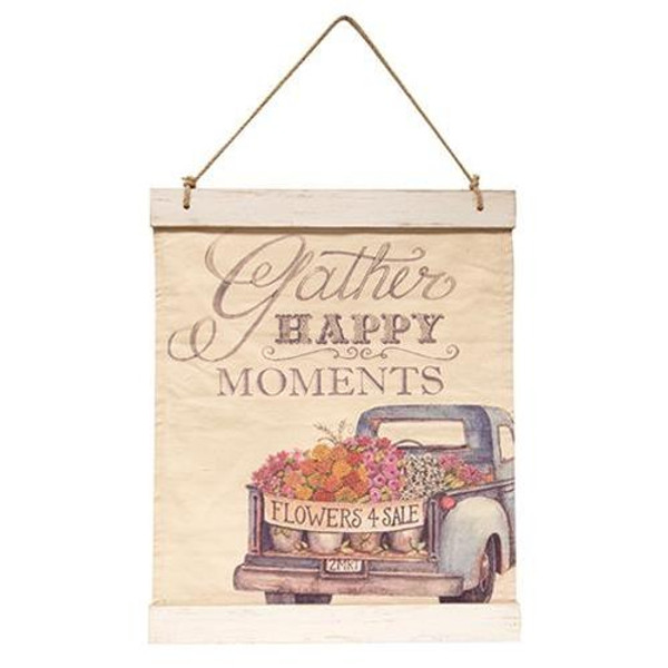 Gather Happy Moments Canvas Wall Hanger G39405 By CWI Gifts