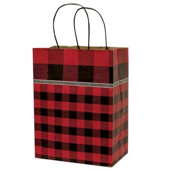 Red Buffalo Check Gift Bag Medium G60908 By CWI Gifts