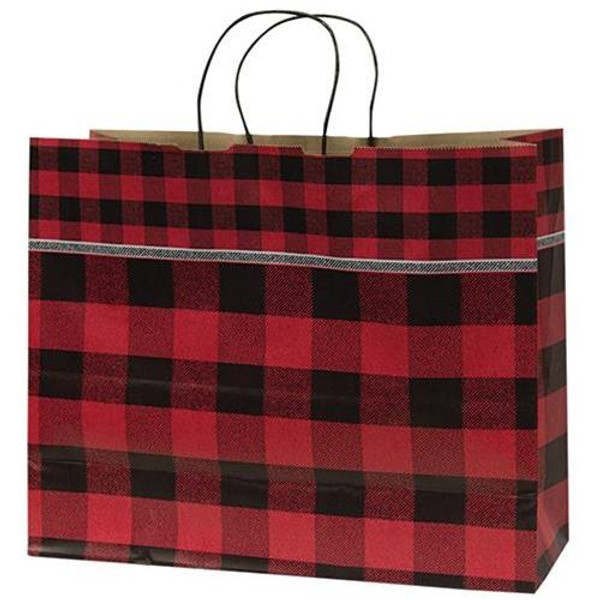 Red Buffalo Check Gift Bag Large G60909 By CWI Gifts