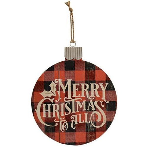 *Merry Christmas Buffalo Check Bulb Sign G70037 By CWI Gifts