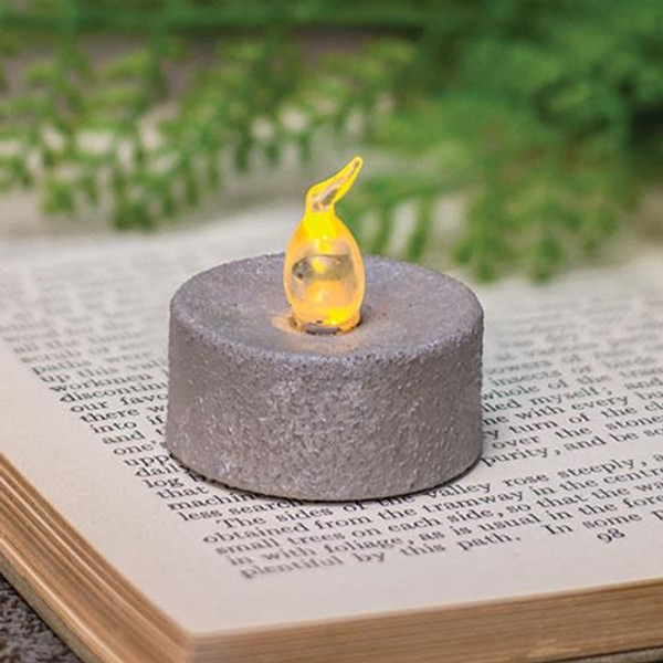 Cement Look Timer Tealight G84631 By CWI Gifts
