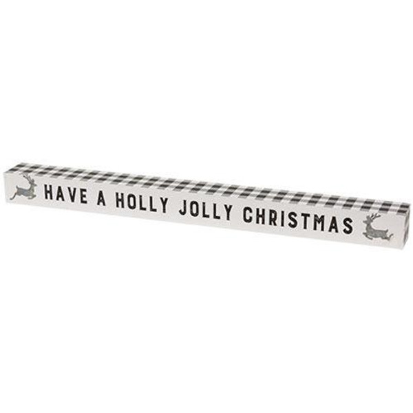 *Holly Jolly Christmas Buffalo Check Sitter G90771 By CWI Gifts