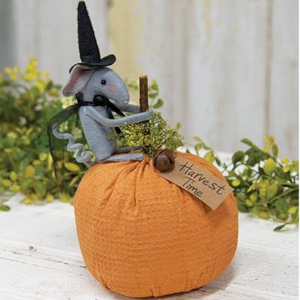 Harvest Mouse On Pumpkin G90810 By CWI Gifts