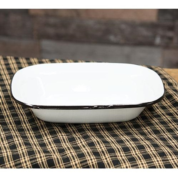 Black Rim Enamel Baking Dish G9082BK By CWI Gifts