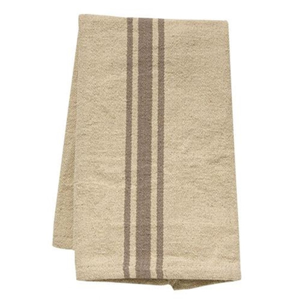 Grain Sack Gray Stripe Towel GA15T By CWI Gifts