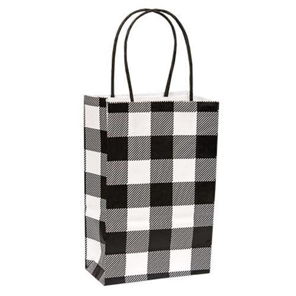 Black & White Buffalo Check Gift Bag Small GBWPLAIDP By CWI Gifts