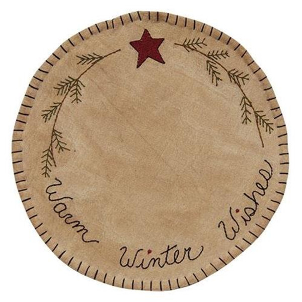Warm Winter Wishes Round Mat 10" GC869 By CWI Gifts