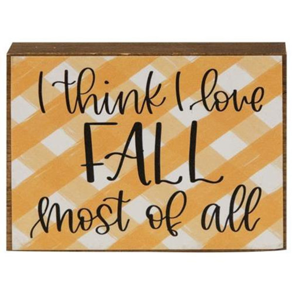 I Love Fall Plaid Block GCZOR202 By CWI Gifts