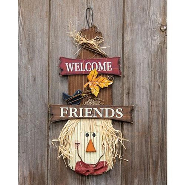 Welcome Friends Scarecrow Head 16" GJHF6942 By CWI Gifts