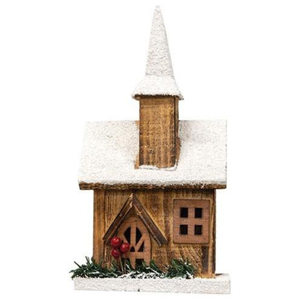 Snowy Church Shelf Sitter GJHX8973 By CWI Gifts