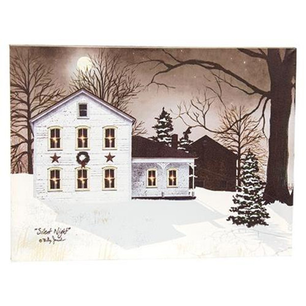 *Led Silent Night Canvas 12X16 GNK371 By CWI Gifts