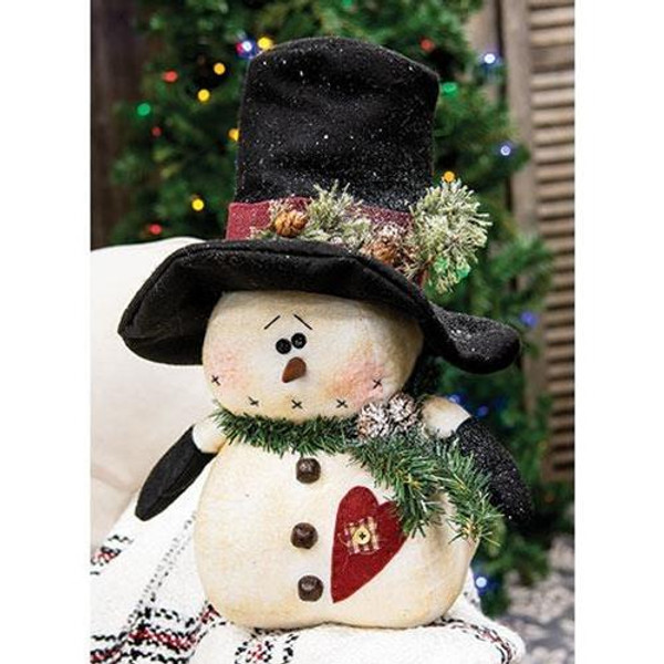 Chubby Top Hat Snowman With Heart GTDX69344 By CWI Gifts