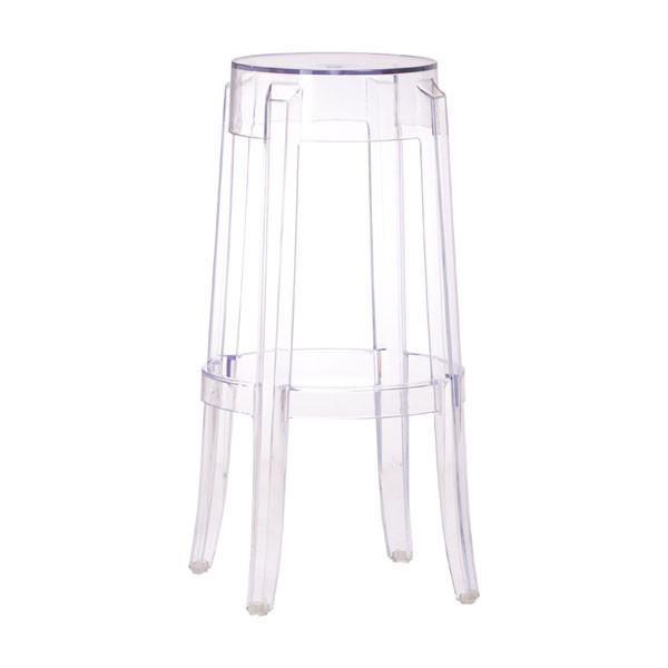 Homeroots 18" X 18" X 29.5" Transparent Polycarbonate Barstool 248909