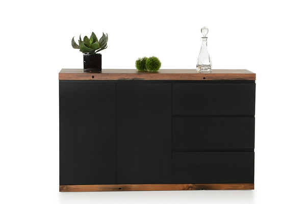 Homeroots 34" Black Mdf And Ship Wood Buffet 283217