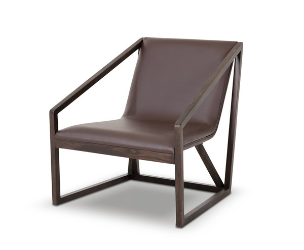 Homeroots 29" Brown Eco-Leather Lounge Chair 284461