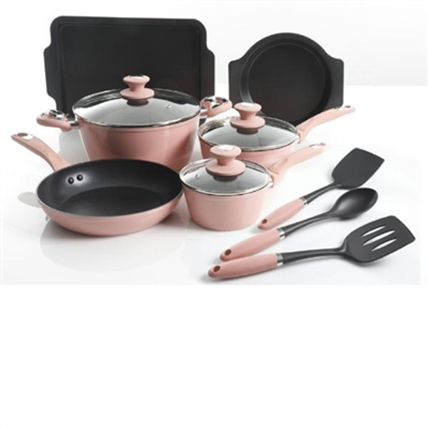 12 Pc Rose Induction Cookware 124925 By Gibson