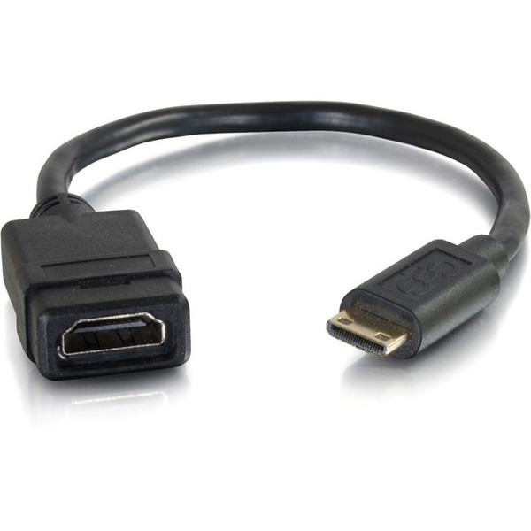 C2G 8In Mini Hdmi To Hdmi Adapter - Mini Hdmi Adapter - Male To Female Black 41356 By C2G