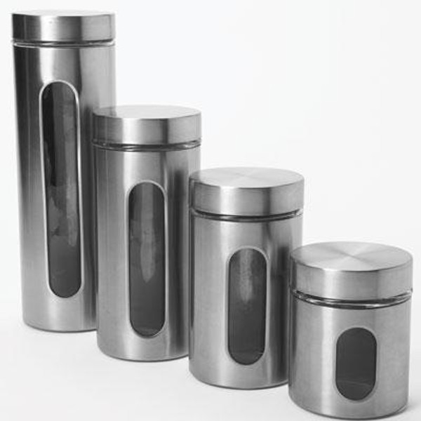 Palladian Ss Canister Set 4Pc 97564A By Anchor Hocking