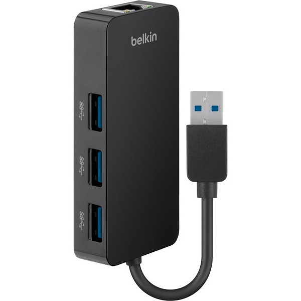 Belkin Usb 3.0 3-Port Hub With Gigabit Ethernet Adapter B2B128TT By Belkin International