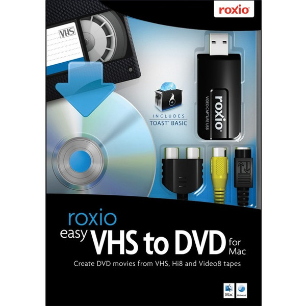 Roxio Easy Vhs To Dvd With Video Capture Usb Device - Box Pack - 1 User CRLCD00922MC By Corel