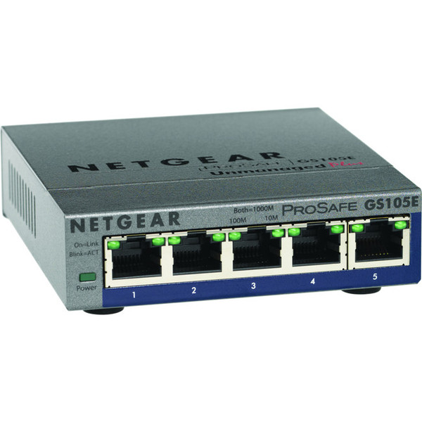 Netgear Prosafe Plus Switch, 5-Port Gigabit Ethernet GS105E200NAS By Netgear