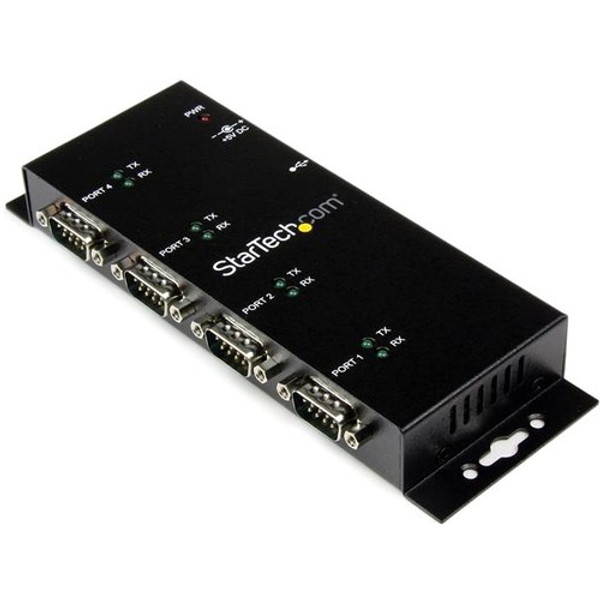 Startech.Com Usb To Serial Adapter Hub - 4 Port - Industrial - Wall Mount - Din Rail - Com Port Retention - Ftdi Usb Serial ICUSB2324I By StarTech