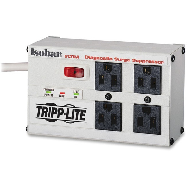 Tripp Lite Isobar Surge Protector Metal 4 Outlet 6' Cord 3330 Joules ISOBAR4ULTRA By Tripp Lite