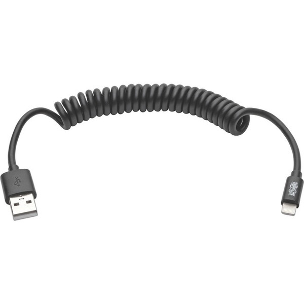 Tripp Lite 4Ft Lightning Usb/Sync Charge Coiled Cable For Apple Iphone / Ipad Black 4' M100004COILBK By Tripp Lite
