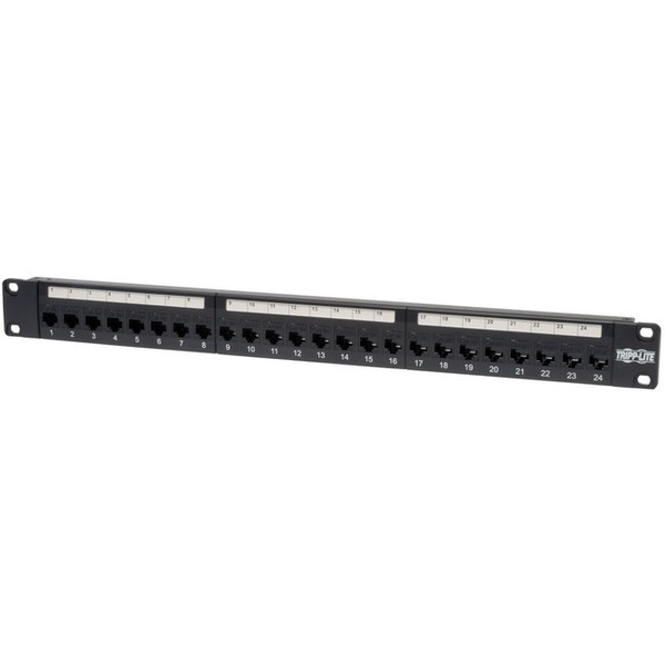 Tripp Lite 24-Port Cat5E Cat5 Feedthrough Patch Panel Rackmount 1Urm Rj45 Ethernet Taa N054024 By Tripp Lite