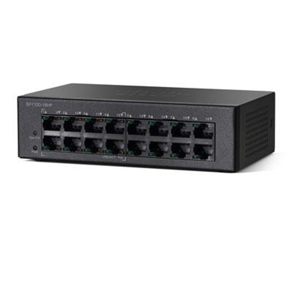 16-Port 10/100 Poe Desktop SF110D16HPNA By Cisco Systems