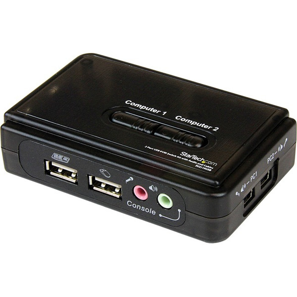 Startech.Com 2 Port Usb Kvm Kit With Cables And Audio Switching - Kvm / Audio Switch - Usb - 2 Ports - 1 Local User SV211KUSB By StarTech
