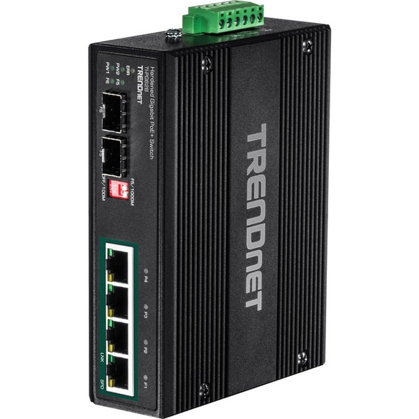 Trendnet 6-Port Industrial Gigabit Poe+ Din-Rail Switch 12 - 56 V TIPG62B By TRENDnet