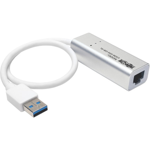 Tripp Lite Usb 3.0 Superspeed To Gigabit Ethernet Nic Network Adapter Rj45 10/100/1000 Aluminum White U336000GBAL By Tripp Lite