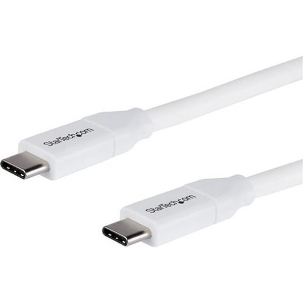Startech.Com 2M 6 Ft Usb C To Usb C Cable W/ 5A Pd - M/M - White - Usb 2.0 - Usb-If Certified - Usb Type C Cable - Usb C Charging Cable - Usb C Pd Cable USB2C5C2MW By StarTech