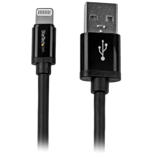 Startech.Com 2M (6Ft) Long Black Appleâ® 8-Pin Lightning Connector To Usb Cable For Iphone / Ipod / Ipad USBLT2MB By StarTech