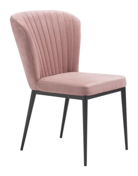 Homeroots 22.4" X 23.6" X 33.9" Pink, Velvet, Stainless Steel, Dining Chair - Set Of 2 364498