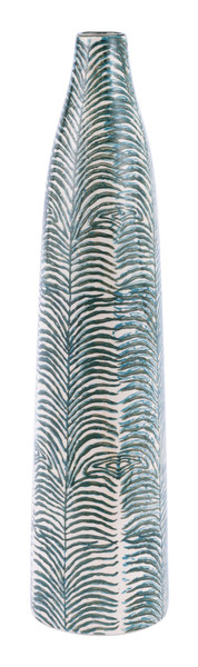 Homeroots 5.5" X 5.5" X 24" Dark Green, Ceramic, Medium Vase 364960