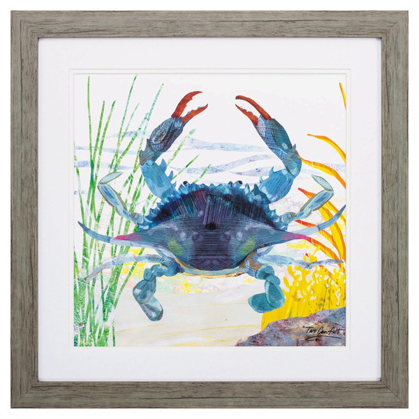 Homeroots 23" X 23" Woodtoned Frame Sea Creature Crab 365572