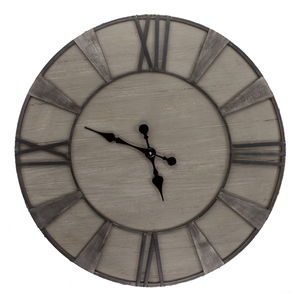 Homeroots 32" X 32" Driftwood Clock 365973