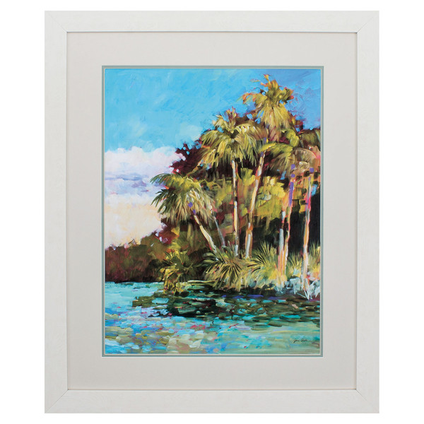 Homeroots 27" X 33" White Frame Tropical Side Of Town 366023